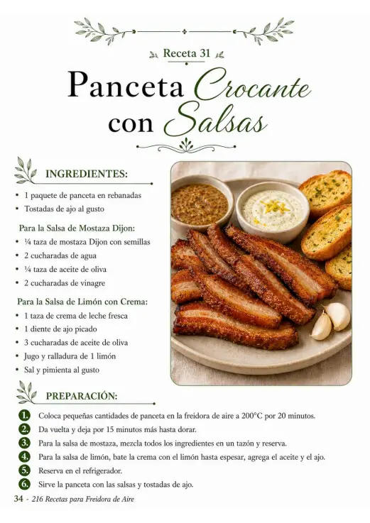Panceta Crocante con Salsas