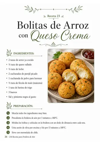 Bolitas de Arroz con Queso Crema